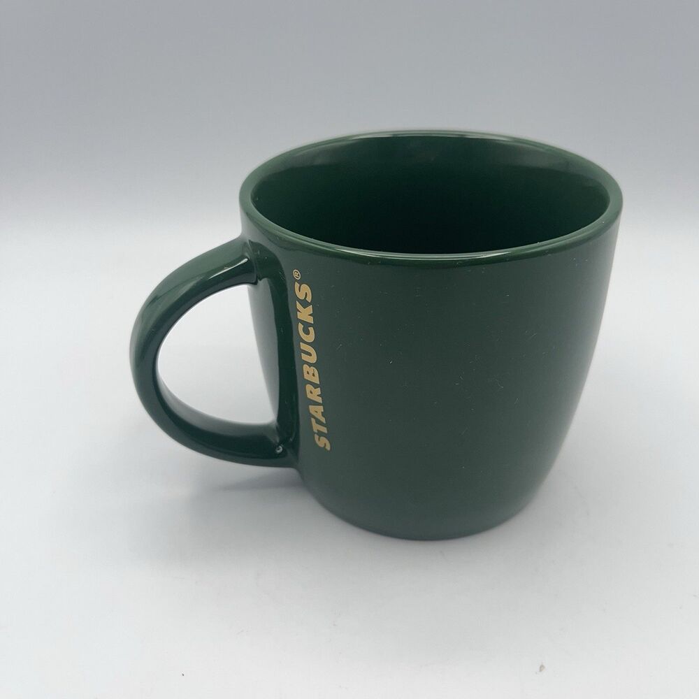 STARBUCKS 2017 Dark Green 14 Oz Coffee Mug . Pre-owned.